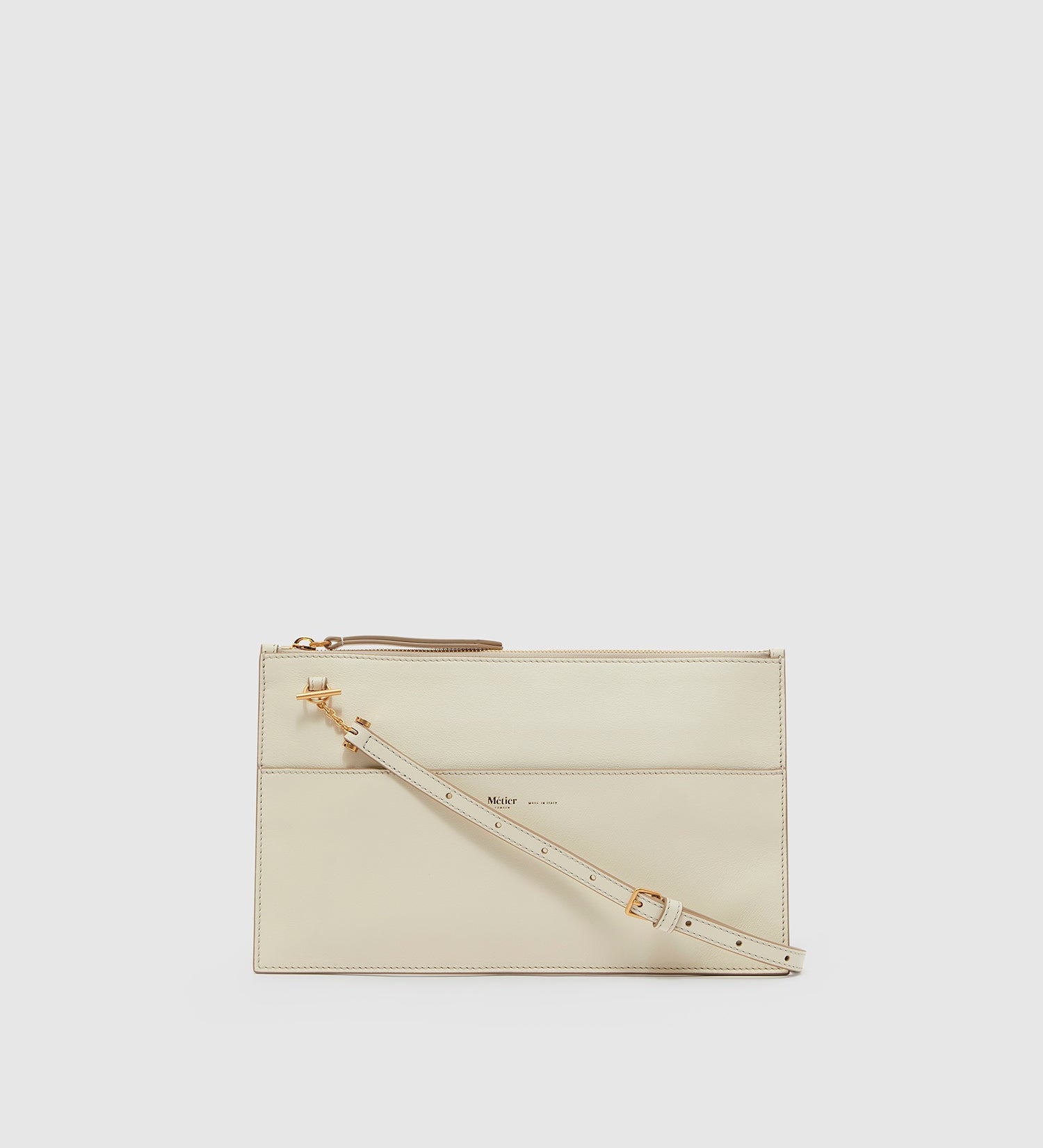 Metier - Incognito Clutch Smooth Calfskin White Sand