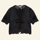 DÔEN - IDELLA TOP -- BLACK SILK