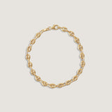 Kinn - Petite Puffed Mariner Chain Bracelet Gold