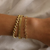 Kinn - Petite Puffed Mariner Chain Bracelet Gold