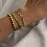 Kinn - Petite Puffed Mariner Chain Bracelet Gold