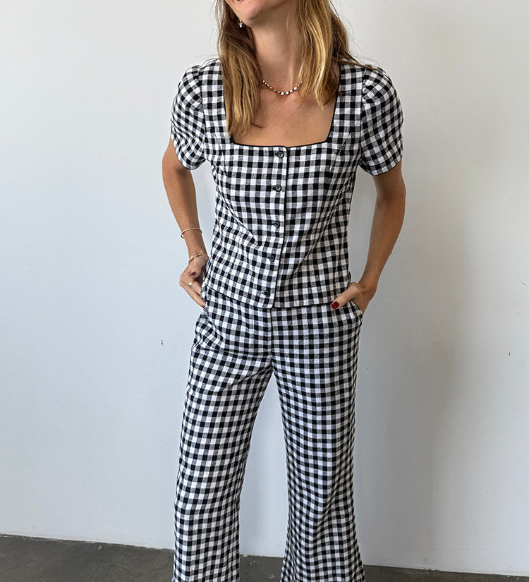 Ciao Lucia - Nadia Gingham Top