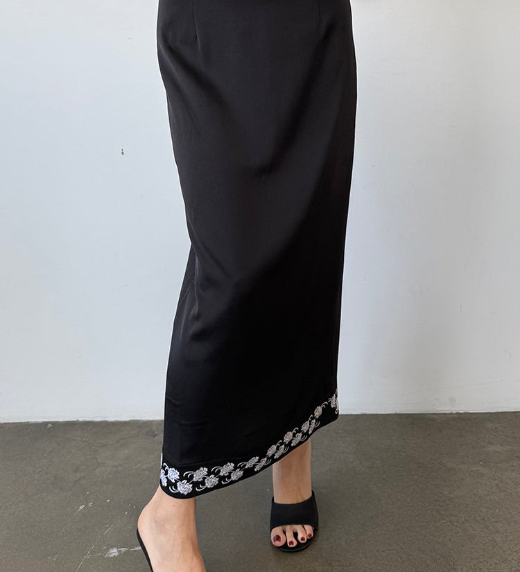 Ciao Lucia - Elly Black Satin Skirt