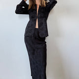 Ciao Lucia - Concetta Black Jacquard Skirt