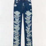 Simkhai - Erie High Waist Distressed Denim Pant