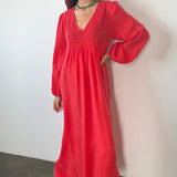 Ciao Lucia - Mira Cherry Cupro Caftan