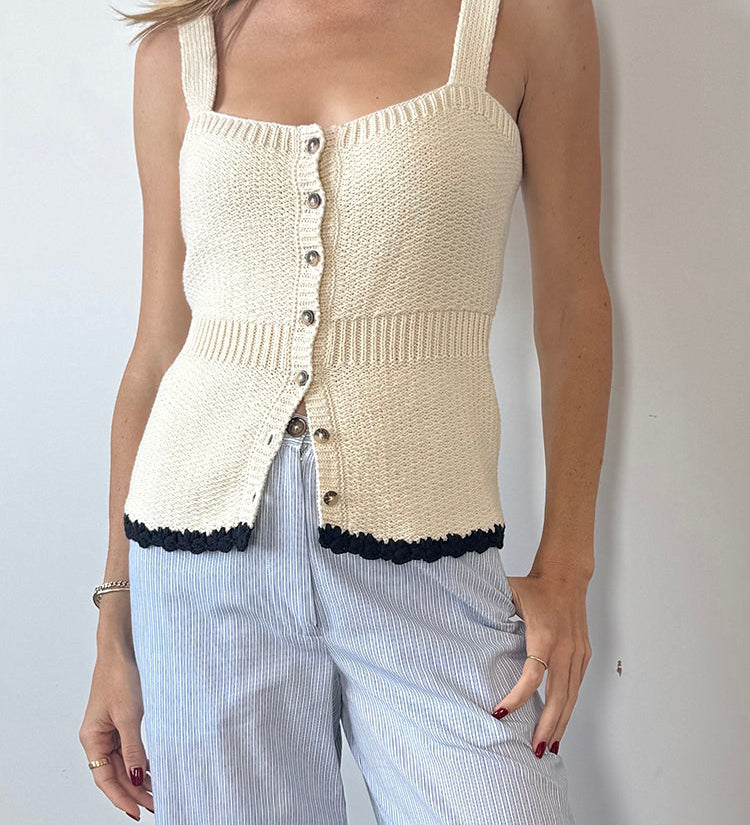 Ciao Lucia - Iren Ivory Knit Top
