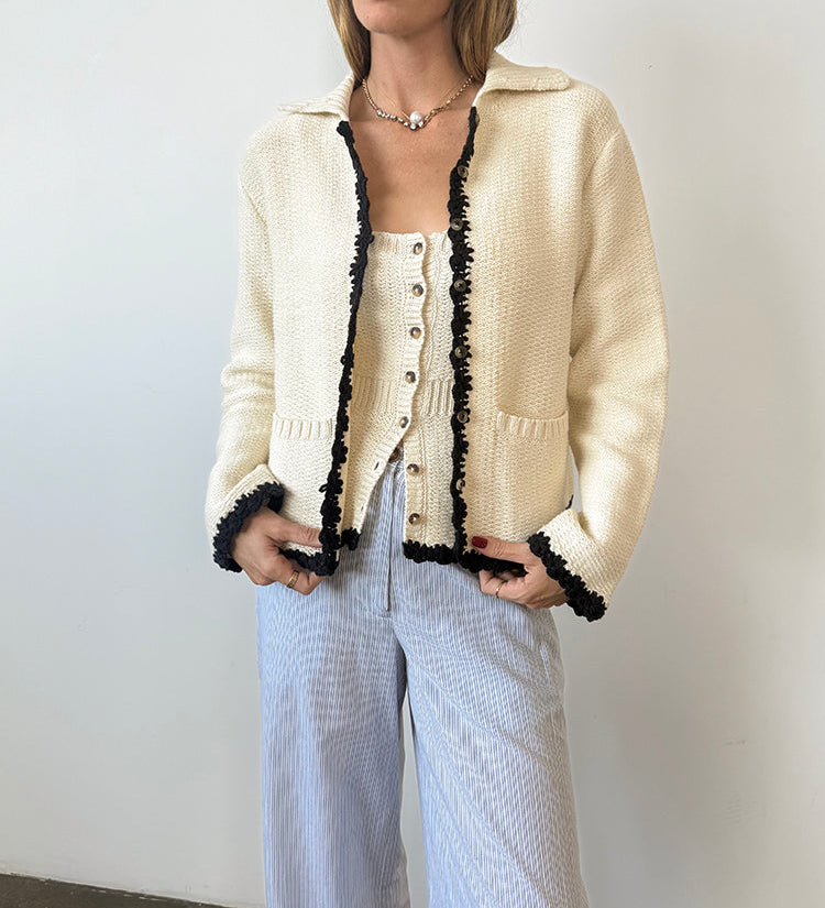 Ciao Lucia - Reyla Ivory Knit Jacket