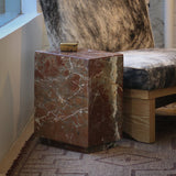 Lemieux Et Cie - Incredible Vintage Rosso Levanto Marble Pillar Table - 2 Available