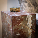 Lemieux Et Cie - Incredible Vintage Rosso Levanto Marble Pillar Table - 2 Available