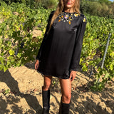 Ciao Lucia - Kadia Black Charmeuse Dress