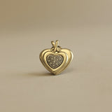 Kinn - Vintage Diamond Double Heart Pendant 10K
