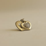 Kinn - Vintage Diamond Double Heart Pendant 10K
