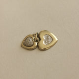 Kinn - Vintage Diamond Double Heart Pendant 10K