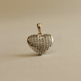 Kinn - Vintage Heart Line Diamond Pendant 10K
