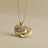 Kinn - Vintage Diamond Double Heart Pendant 10K