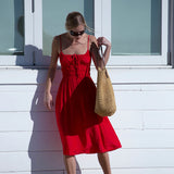 Ciao Lucia - Gabriela Chili Silky Satin Dress