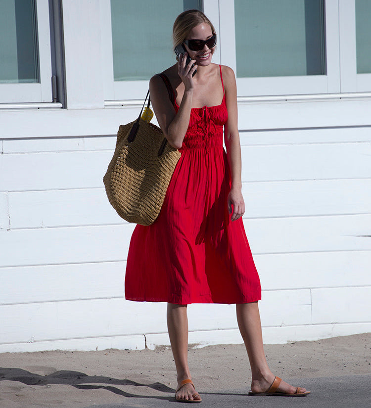 Ciao Lucia - Gabriela Chili Silky Satin Dress
