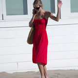 Ciao Lucia - Gabriela Chili Silky Satin Dress