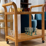 Lemieux Et Cie - Wicker Bar Cart in the manner of Gabriella Crespi