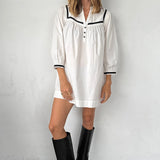 Ciao Lucia - Helena Dress White Cotton Poplin