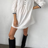 Ciao Lucia - Helena Dress White Cotton Poplin