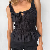 Ciao Lucia - Gigi Black Cotton Poplin Top