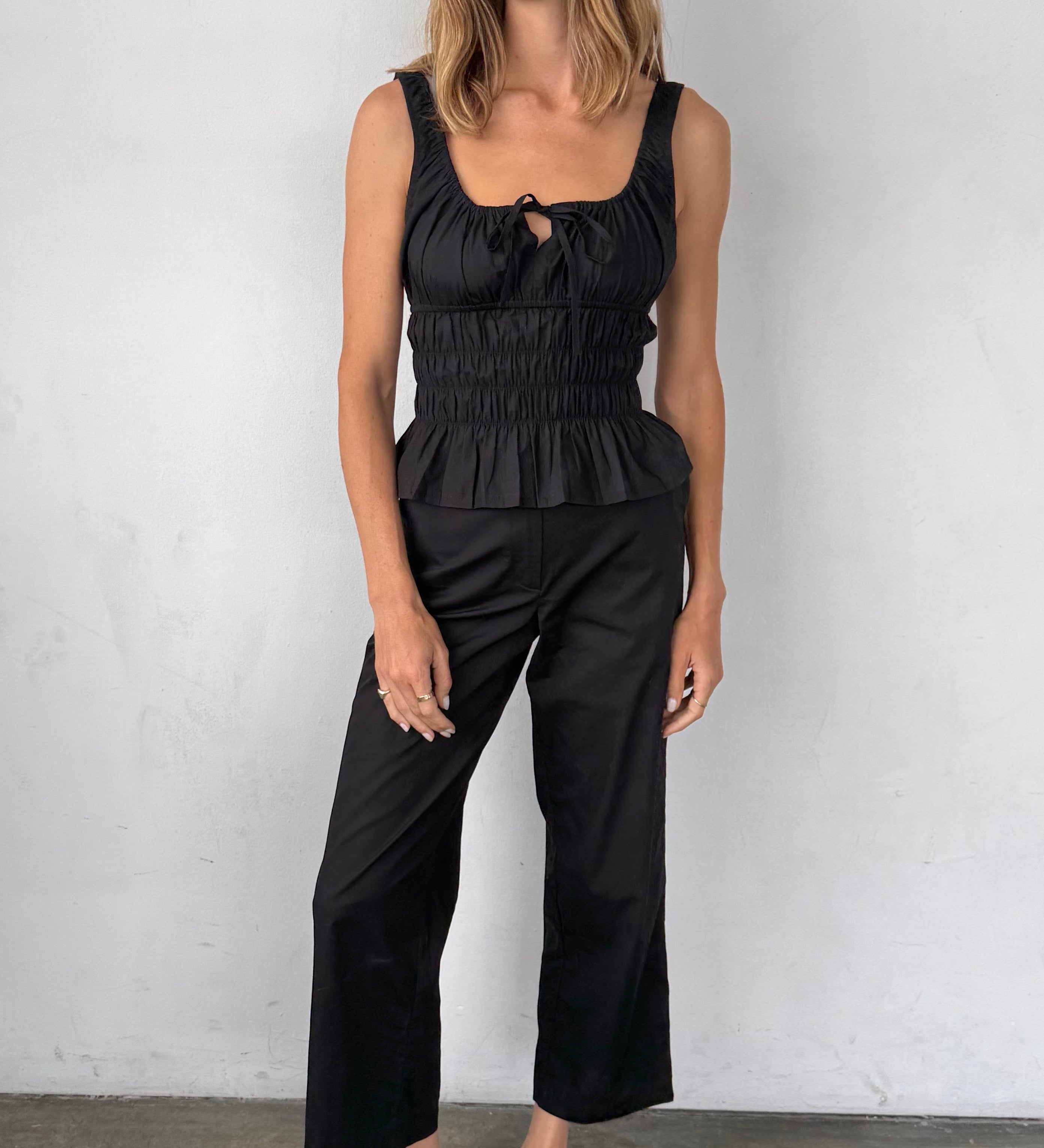 Ciao Lucia - Gigi Black Cotton Poplin Top