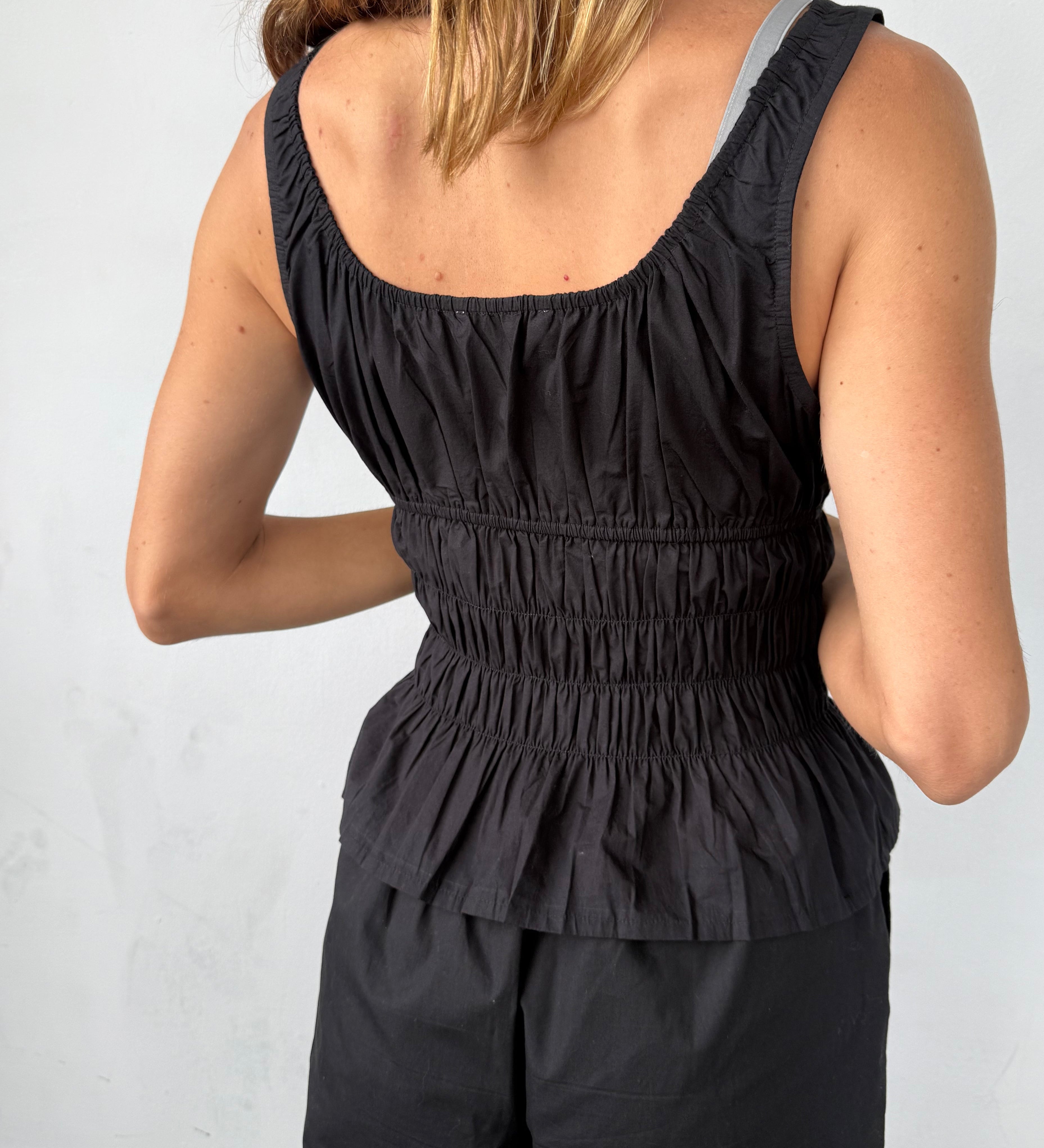 Ciao Lucia - Gigi Black Cotton Poplin Top