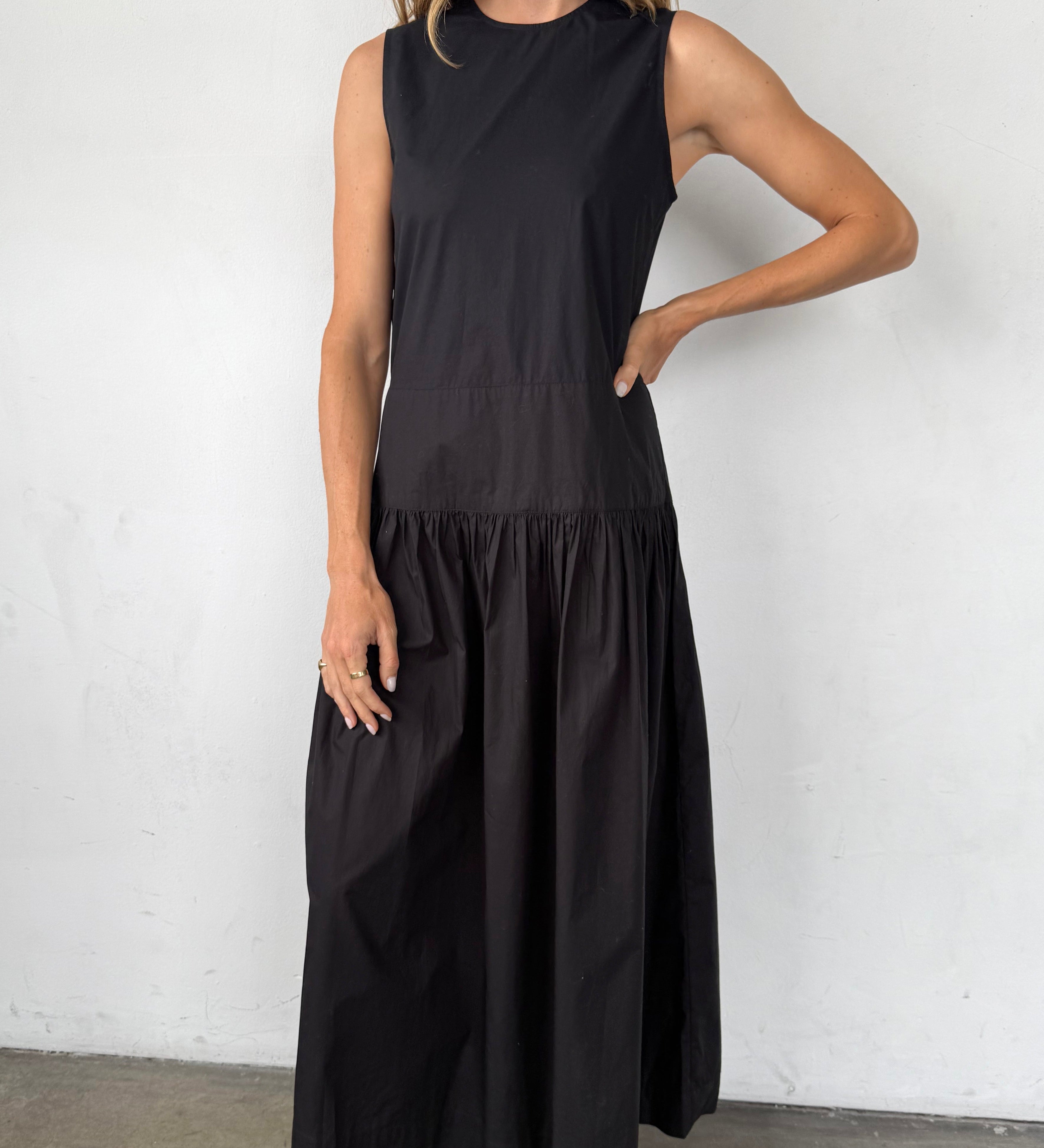 Ciao Lucia - Jenetta Black Cotton Poplin Dress