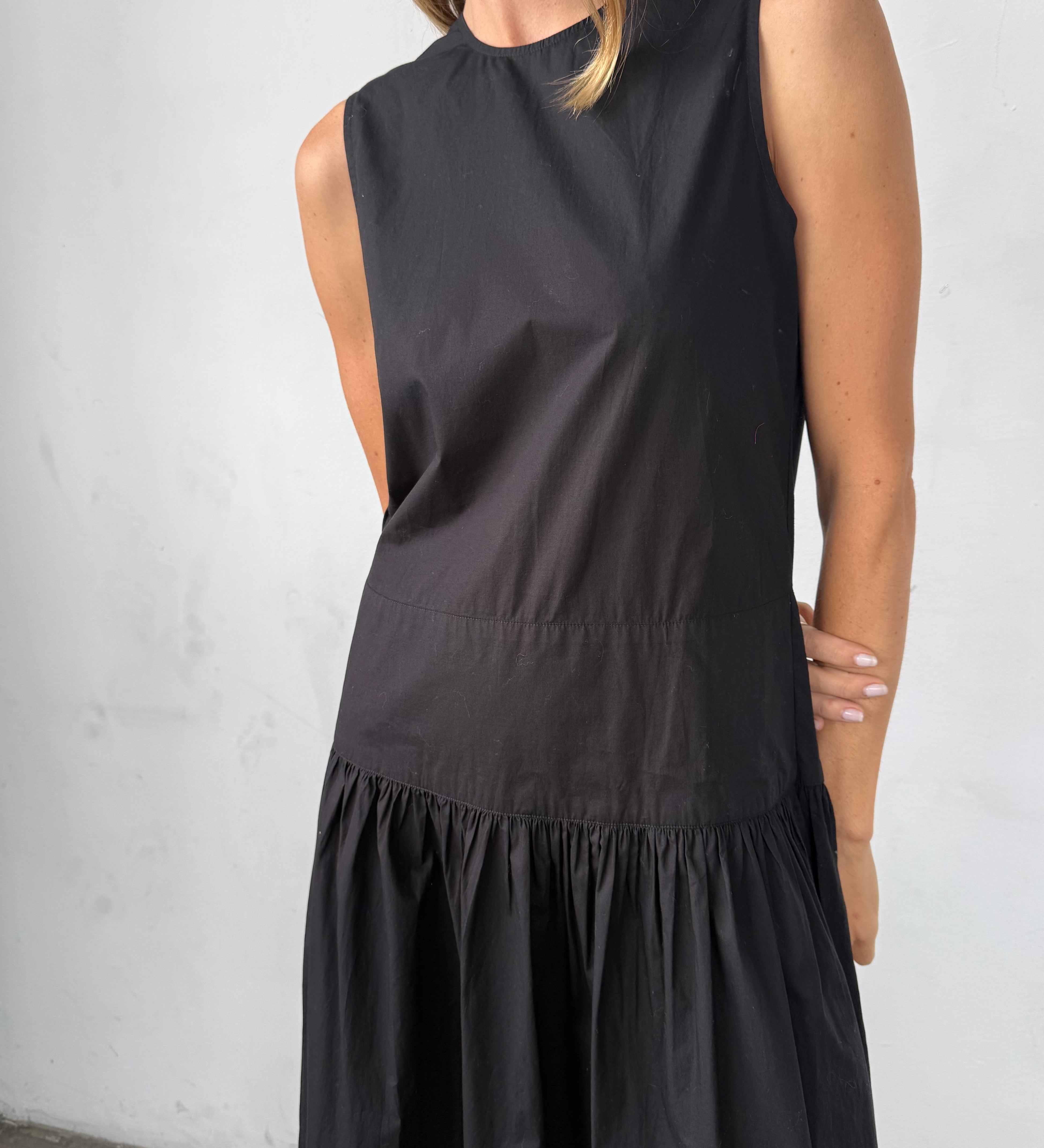 Ciao Lucia - Jenetta Black Cotton Poplin Dress