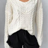 Ciao Lucia - Chrissie Ivory Cable Knit Sweater