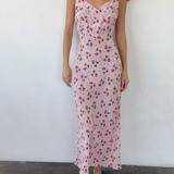 Ciao Lucia - Aurora Geranium Print Silk Midi Dress