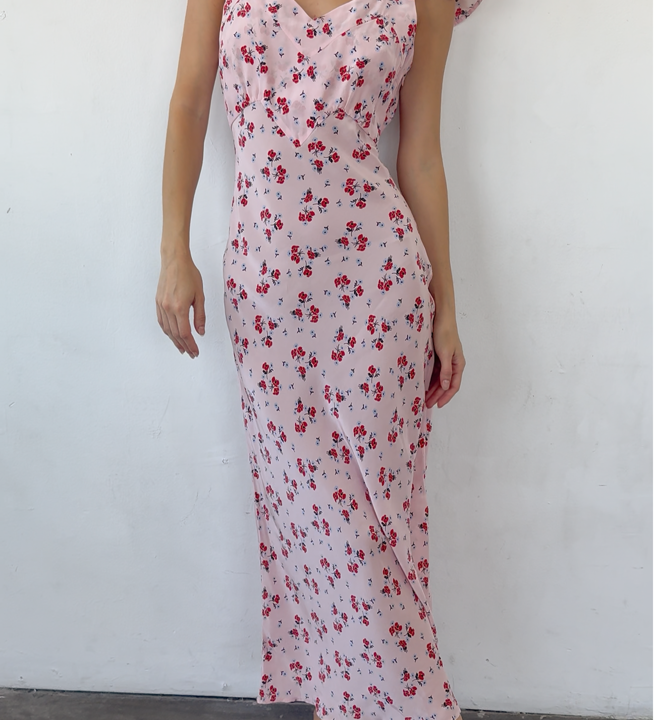 Ciao Lucia - Aurora Geranium Print Silk Midi Dress