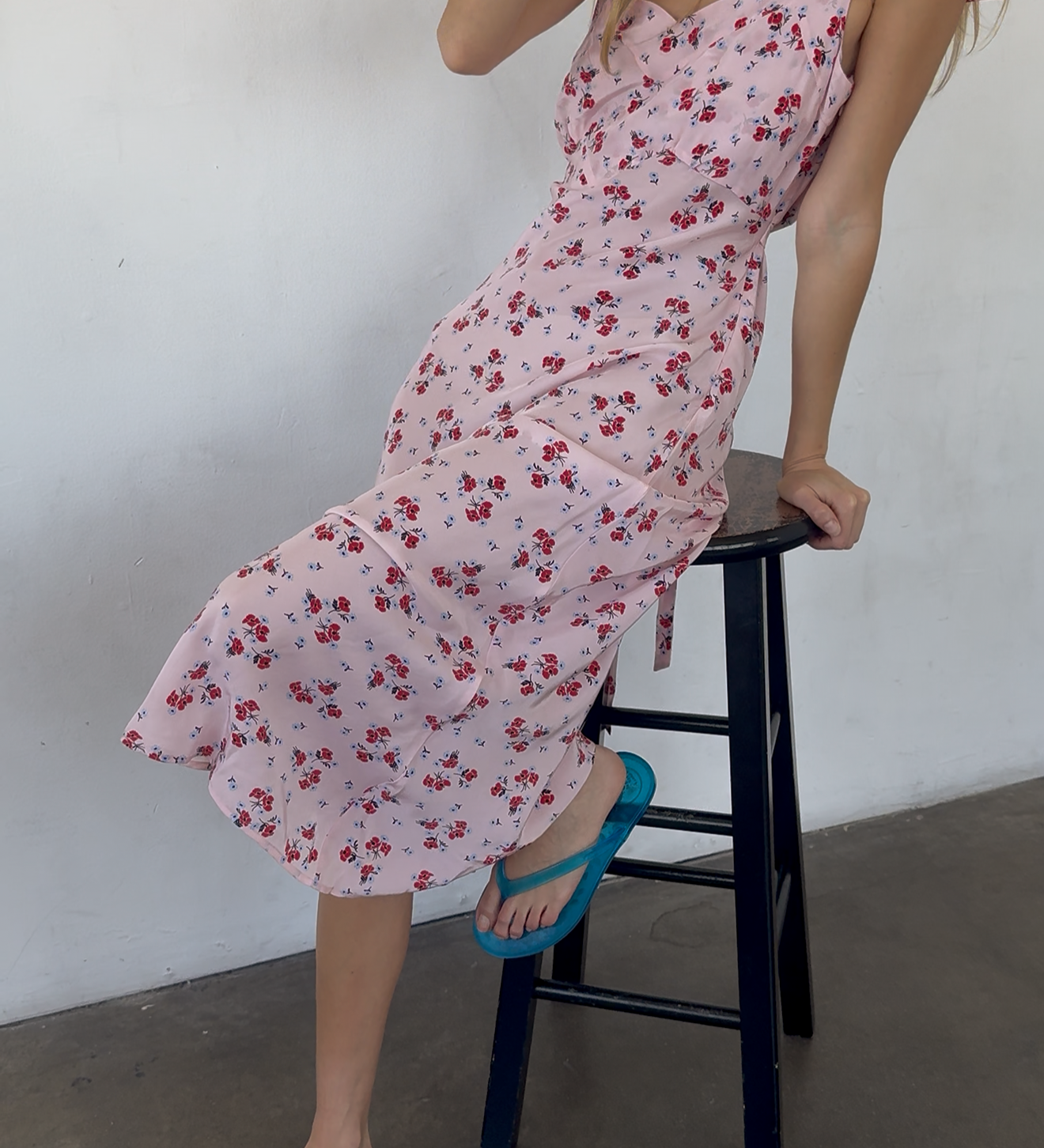Ciao Lucia - Aurora Geranium Print Silk Midi Dress