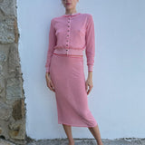 Ciao Lucia - Faye Red Stripe Sheer Knit Skirt