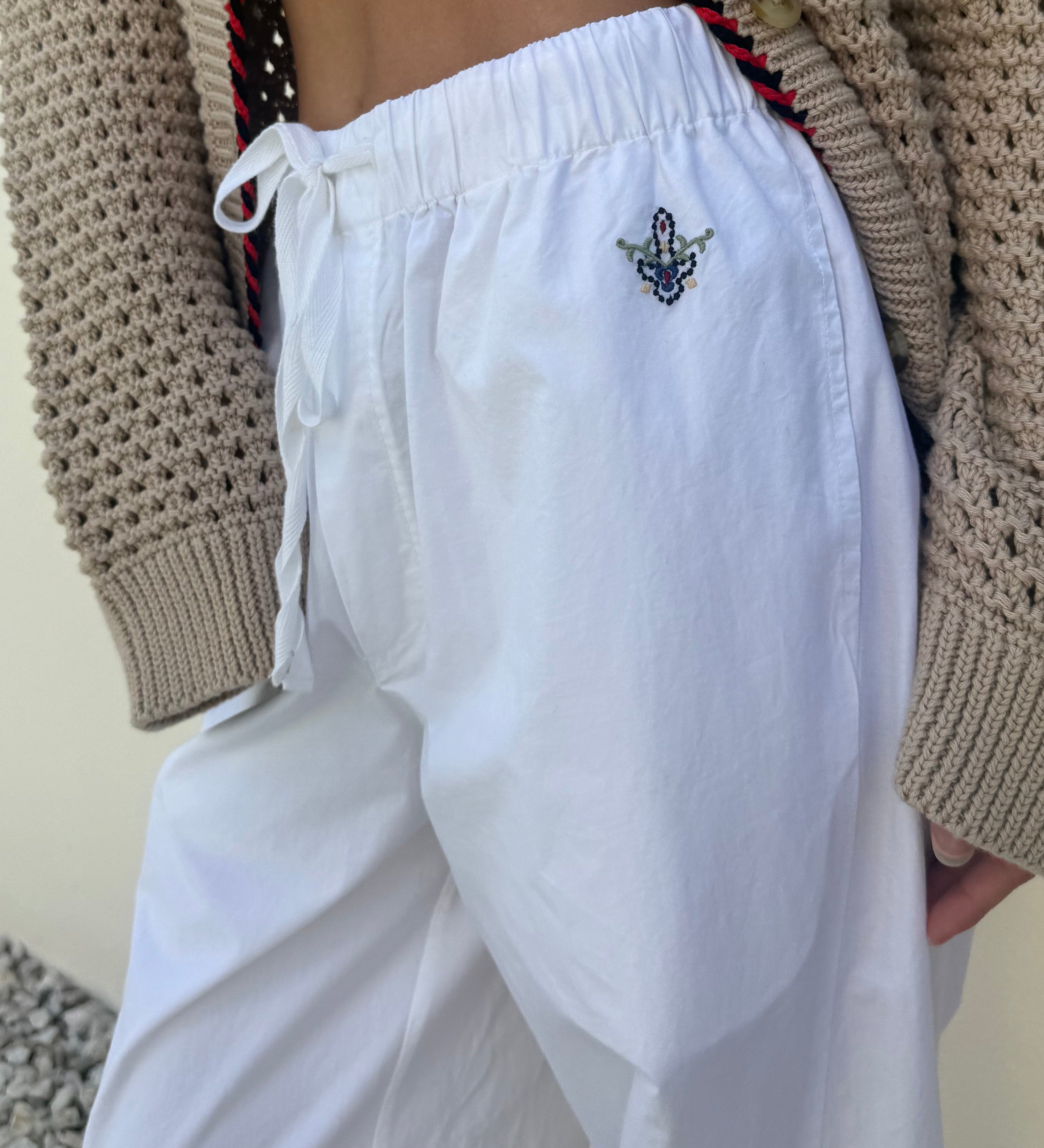 Ciao Lucia - Dania White Cotton Poplin Pant