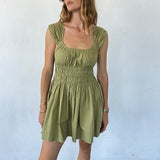 Ciao Lucia - Abella Khaki Washed Cotton Poplin Dress