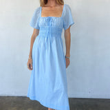 Ciao Lucia - Fiorella Sky Gingham Midi Dress