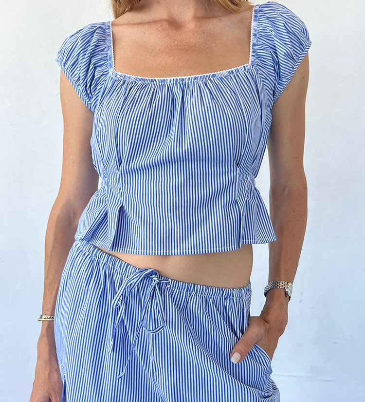 Ciao Lucia - Lille Striped Cotton Poplin Top