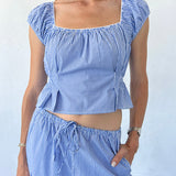 Ciao Lucia - Marceau Striped Cotton Poplin Pant