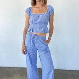Ciao Lucia - Marceau Striped Cotton Poplin Pant