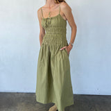 Ciao Lucia - Russo Khaki Washed Cotton Poplin Dress
