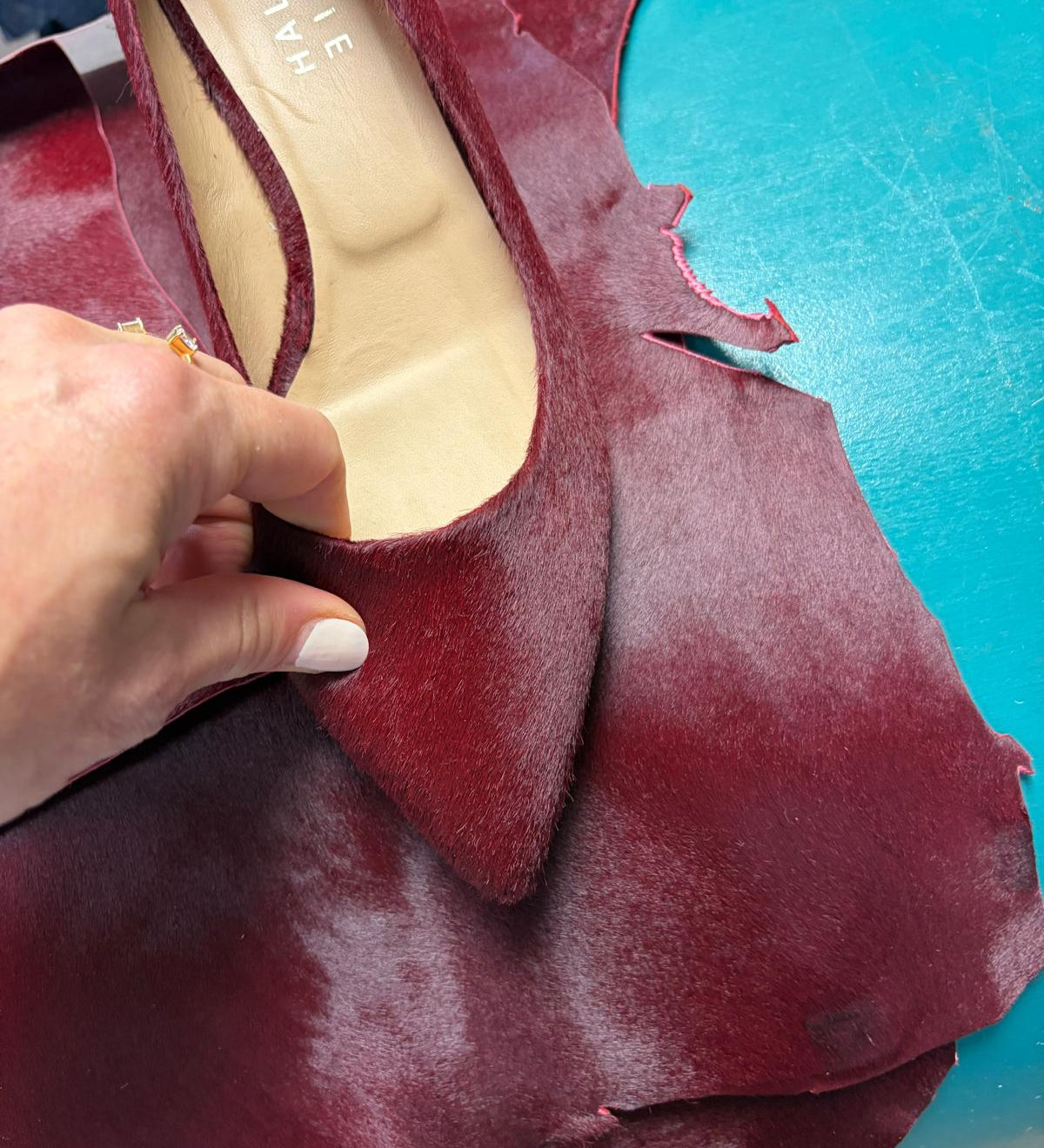 Jamie Haller - The Kitty Point Heel in Ponyhair Claret