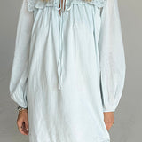 Ciao Lucia - Jonita Baby Blue Embroidered Cotton Dress
