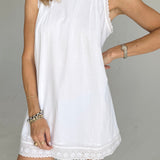 Ciao Lucia - Ebba White Embroidered Cotton Dress
