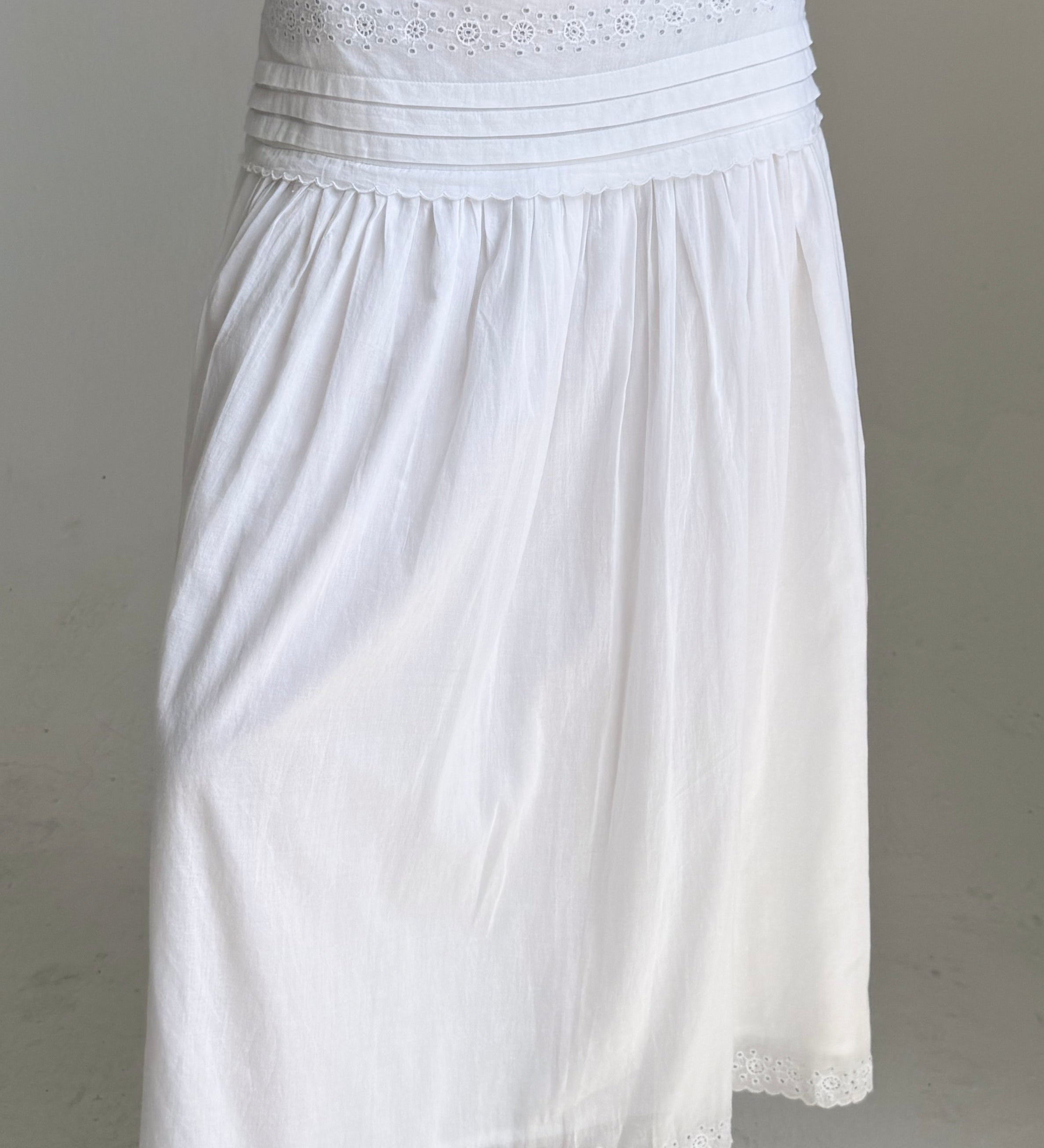Ciao Lucia - Irati White Embroidered Cotton Skirt