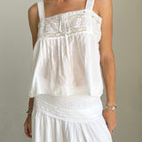 Ciao Lucia - Euri White Embroidered Cotton Top