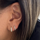 Kinn - Bold Pavé Huggie Earrings Diamond