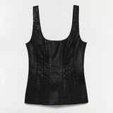 Simkhai - Lachlan Coated Denim Bustier Top